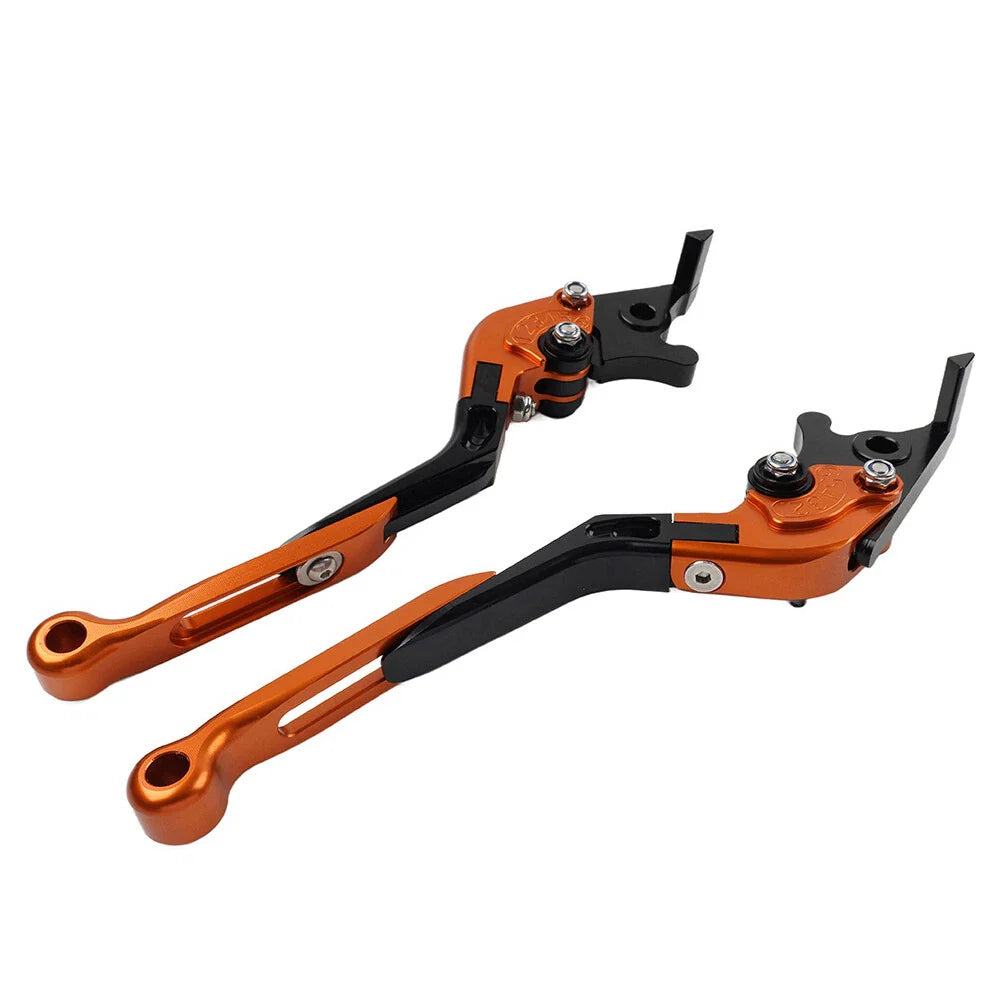 CNC Orange Extendable Brake Clutch Levers for Suzuki DL1000, GSX1400