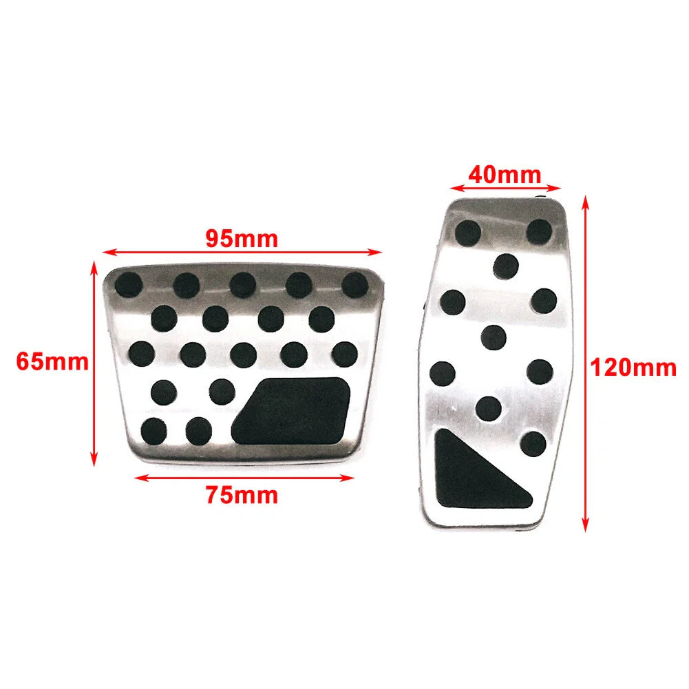 Steel Brake Gas Pedal Covers for Jeep Renegade, Compass & Fiat 500X (2015-2023)