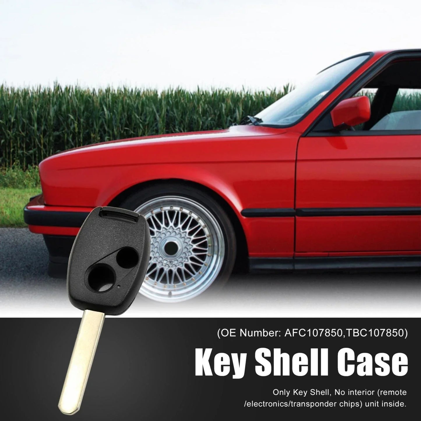 Uncut Key Remote Shell Replacement for Honda Civic Accord 2 x Button