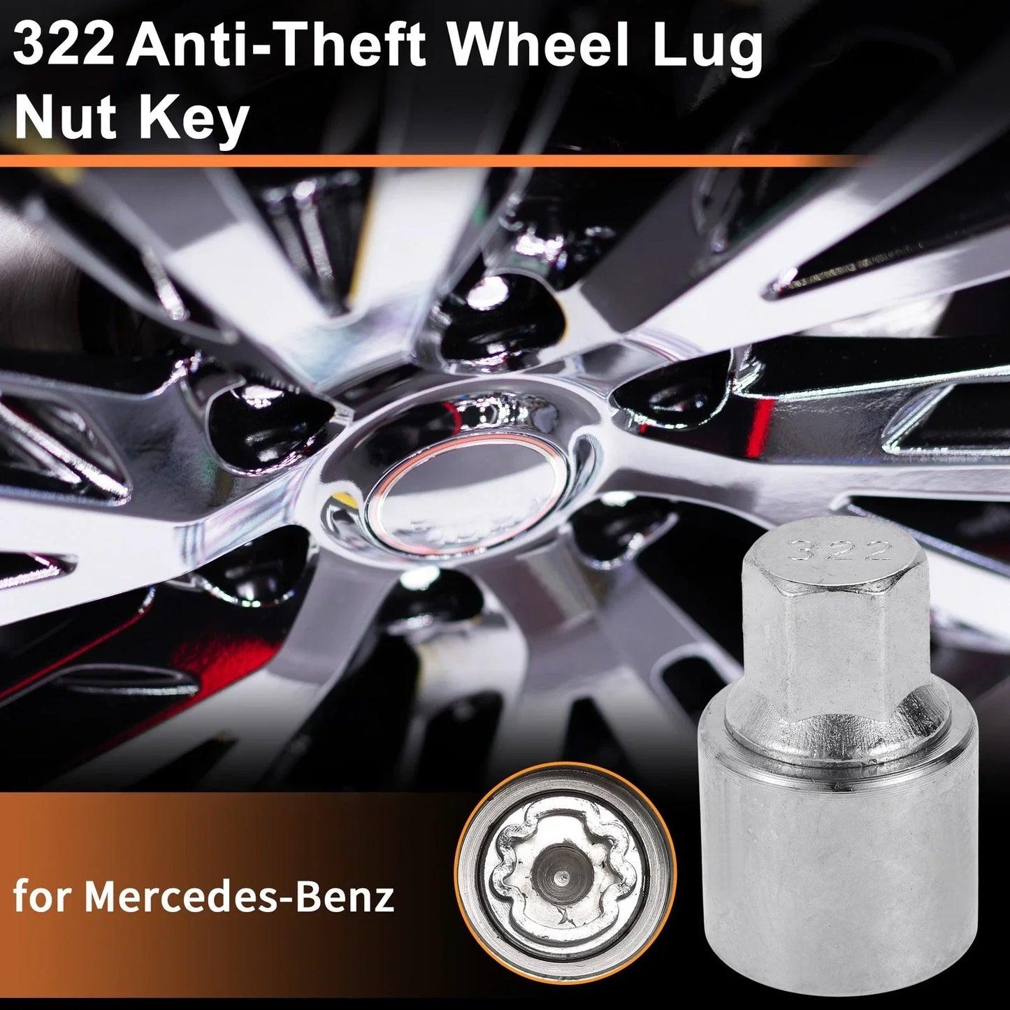 Wheel Lock Lug Nut Key Tool for Mercedes-Benz