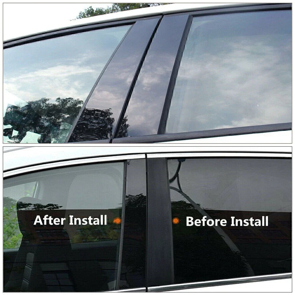 Pillar Post Door Window Trim Covers for Toyota Camry (2012-2015) 6 x Black
