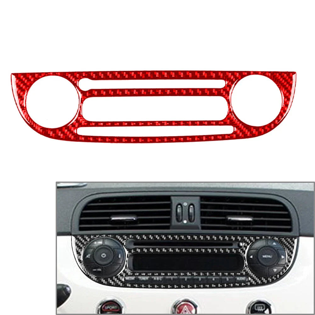 Carbon Fiber Radio CD Player Control Cover for Fiat 500 (2012-2015)