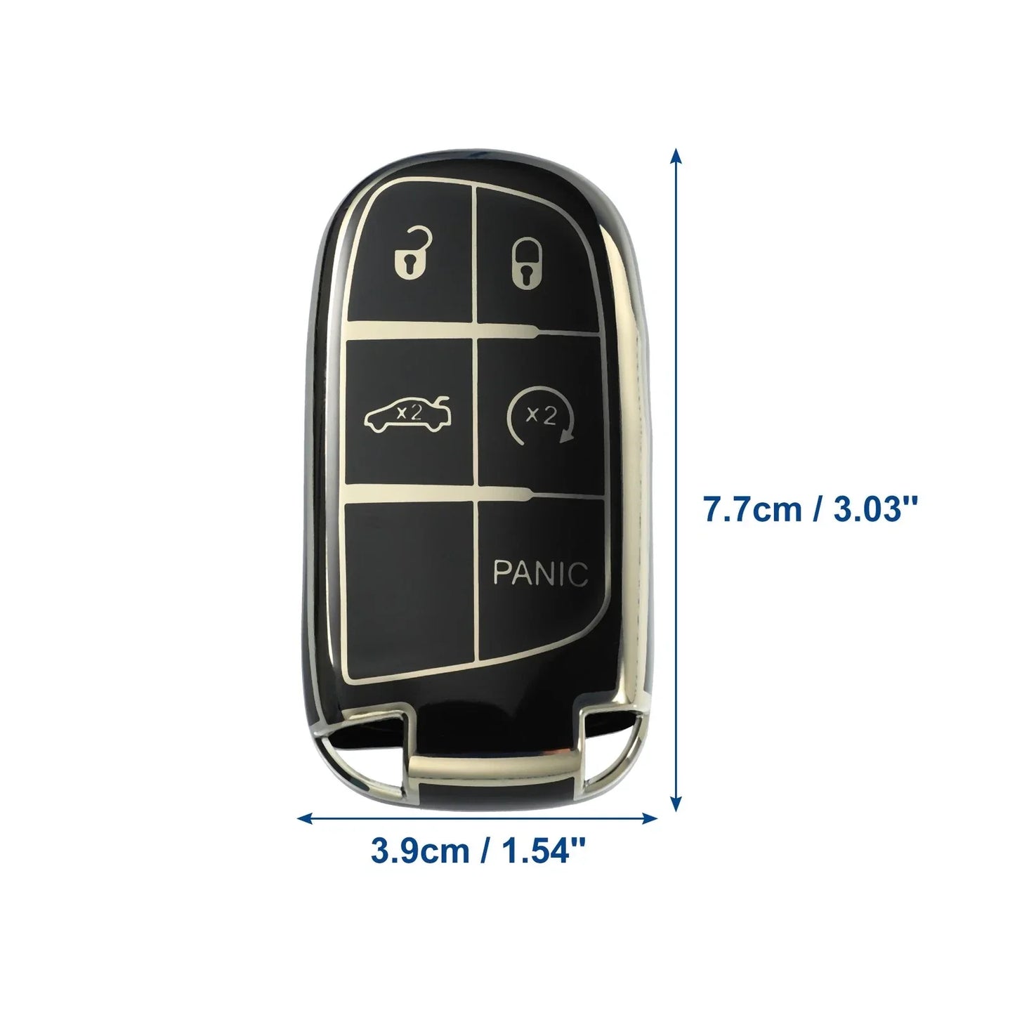 TPU 5 Button Keyless Entry Remote Cover for Dodge Durango (2018-2023) Black