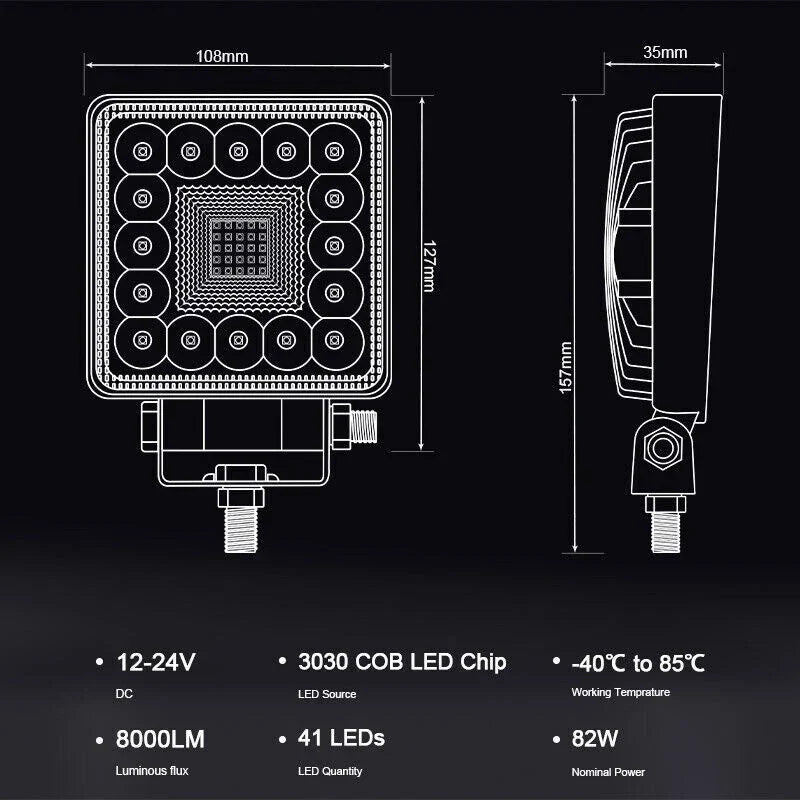 1X 4inch LED Work Lights Mounting Parts for Truck