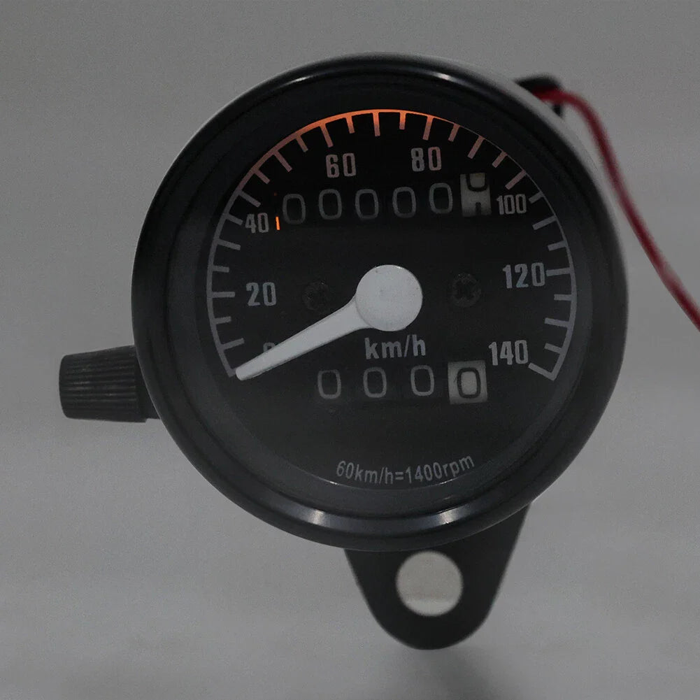 Black 12V Universal Odometer Speedometer Tachometer Gauge for Motorcycle