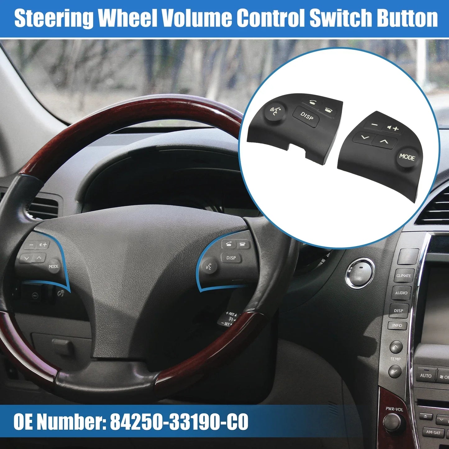 2 x Steering Wheel Volume Control Switch Buttons for Lexus