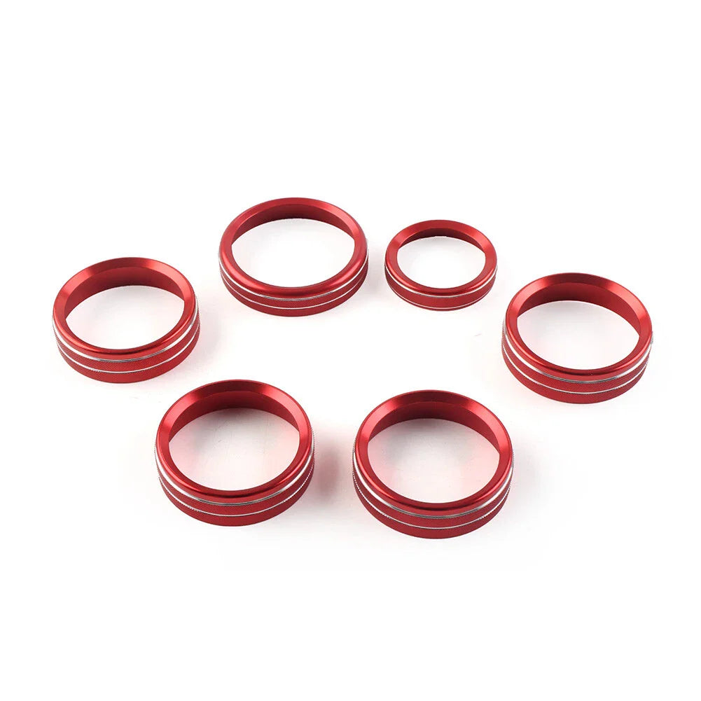 6x Air Conditioner Switch Knob Trim for Ford F150 XLT (2015-2020) Red