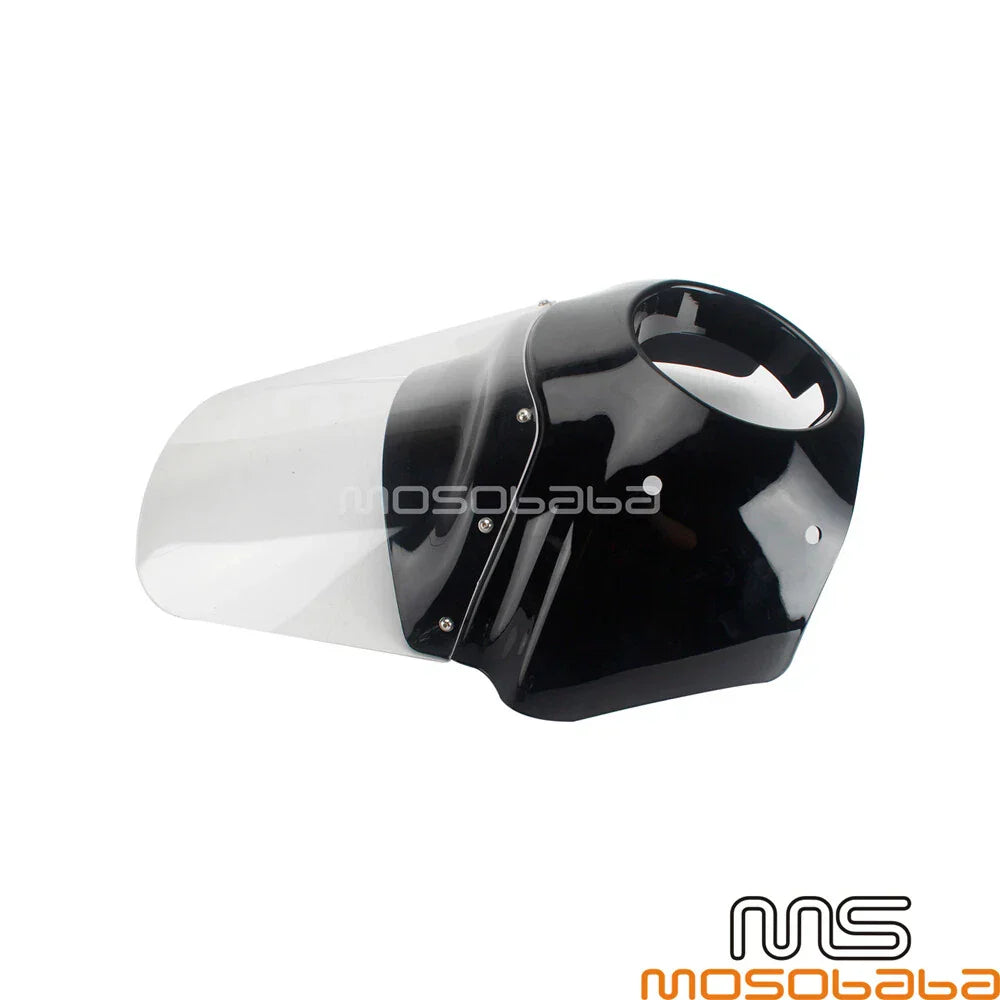Clear Headlight Fairing Windshield w/Extension Blocks for Harley Dyna