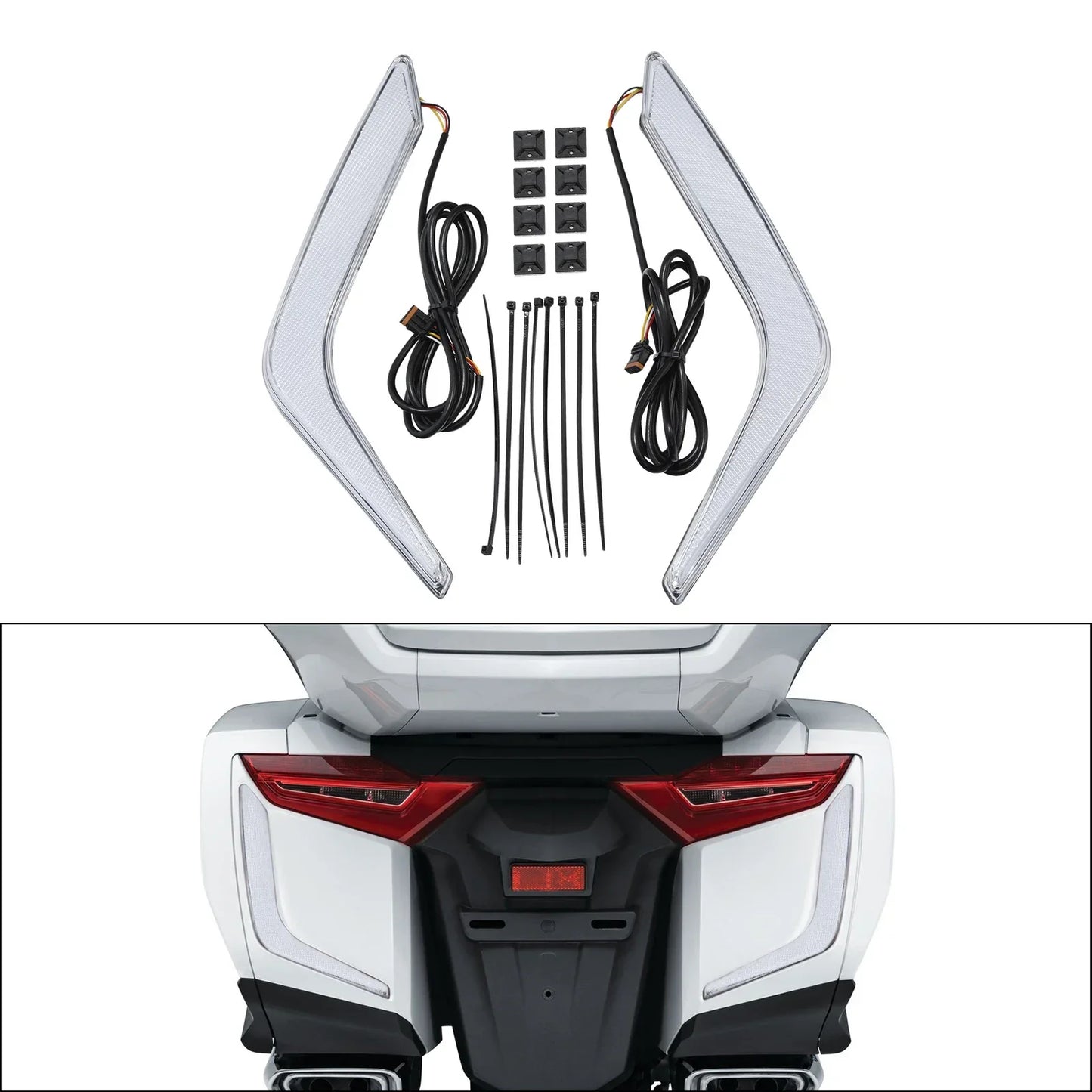 Rear Saddlebag Turn Brake Lights Accents for Honda Goldwing GL1800 (2018-2025)