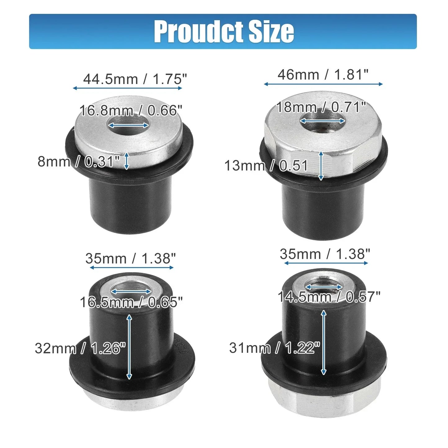 4pcs Steering Rack & Pinion Mount Bushings for Dodge Ram (2002-2018)