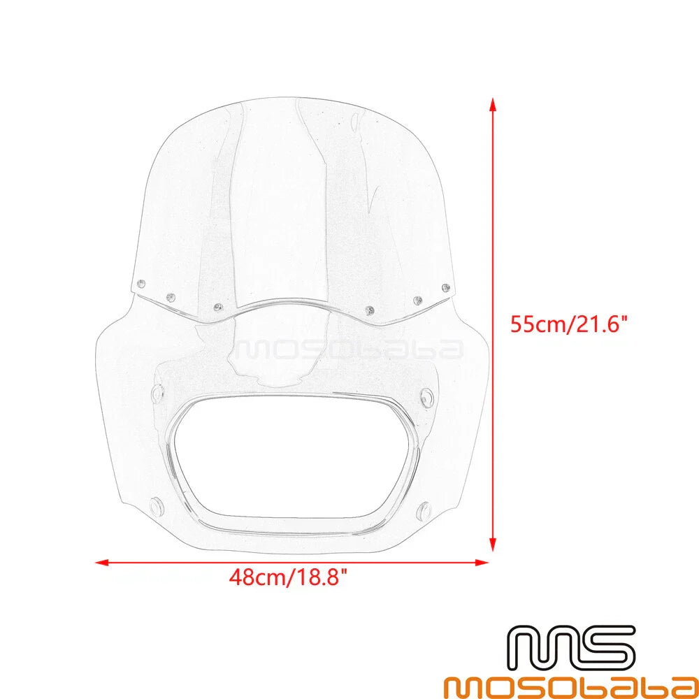 Headlight Fairing w/Clear Windshield for Harley Fat Bob 114 (2018-2023)