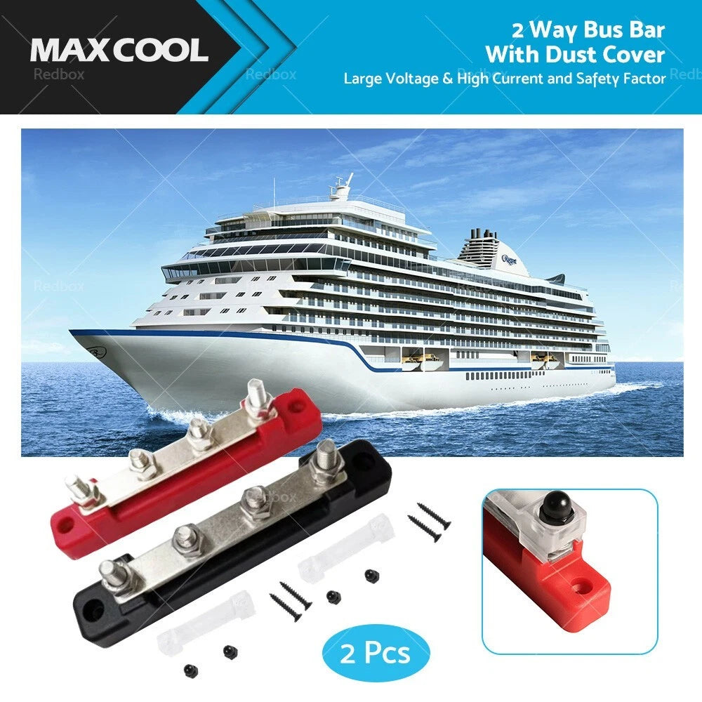 12V 150A Bus Bar Power Distribution Terminal Block Red & Black
