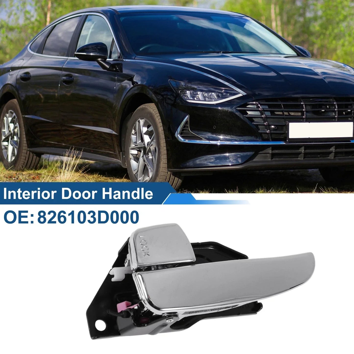Interior Door Handle for Hyundai Sonata 2001-2005 Black Chrome
