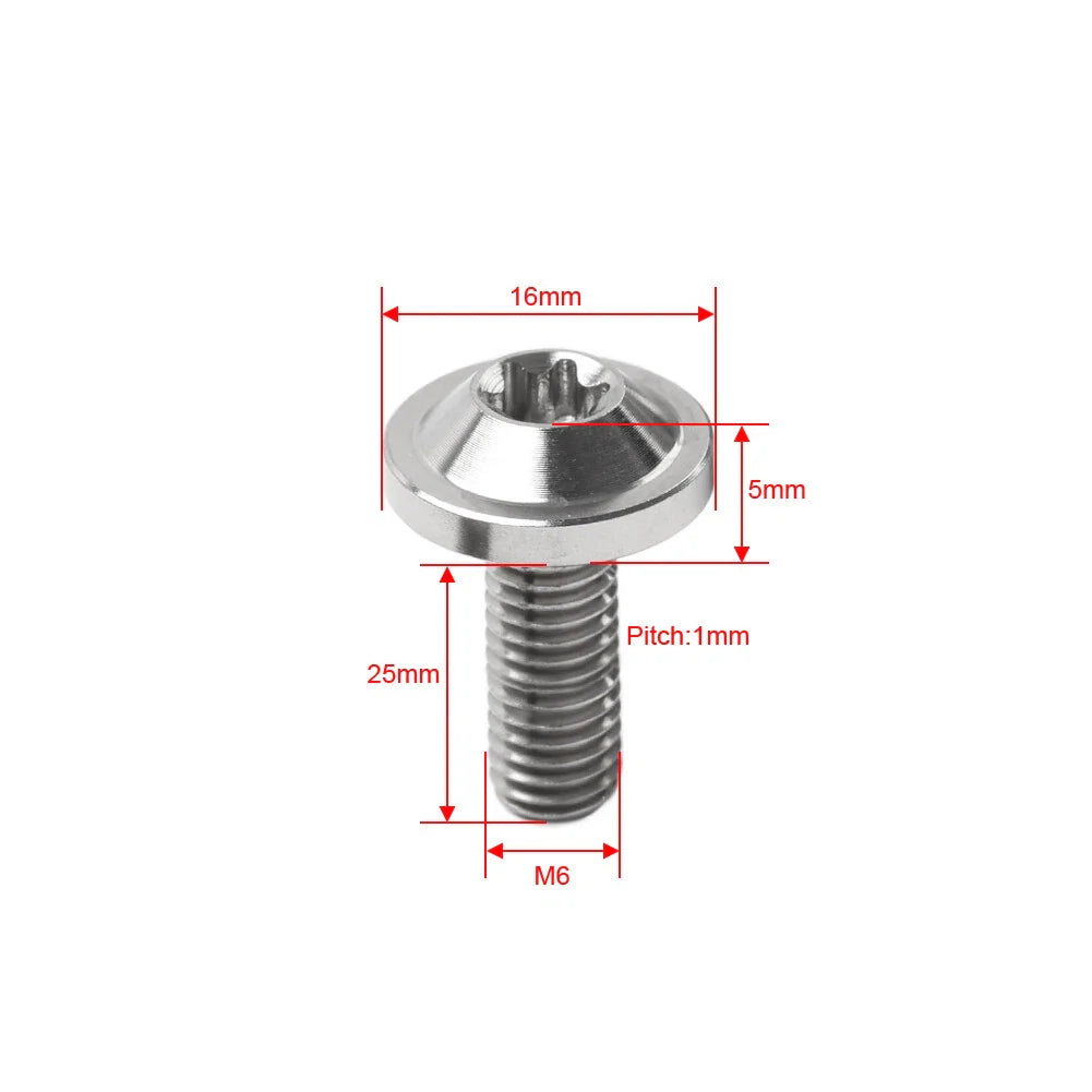 6pcs Blue M6x25mm Torx Head Screws for Bike Motor