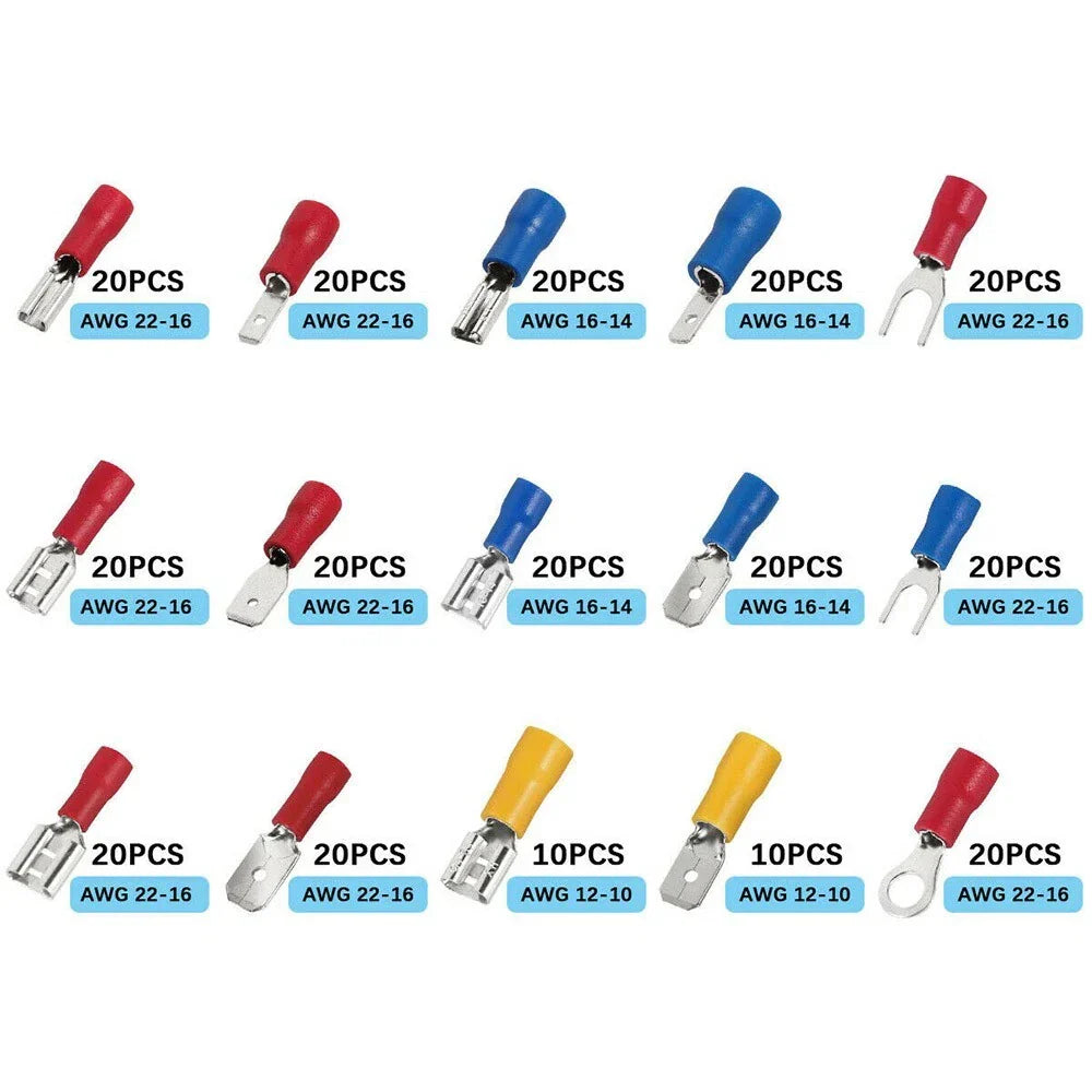 Assorted Crimp Spade Terminal / 280Pcs / Insulated Wire Connectors for UK