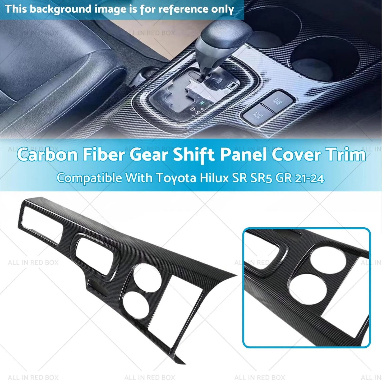 Carbon Fiber Gear Shift Panel Cover for Toyota Hilux SR SR5 (2021-2024)