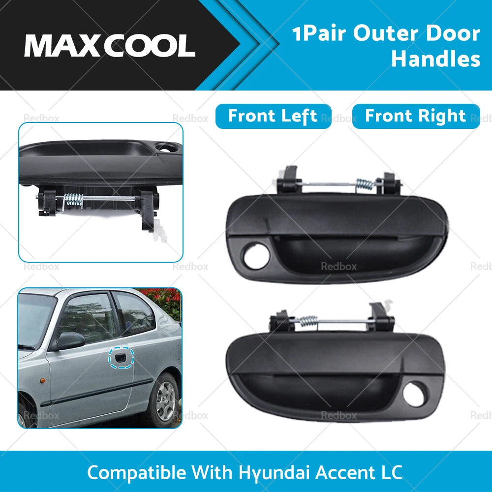 Pair Black OUTER Door Handles for Hyundai Accent LC (2000-2006)