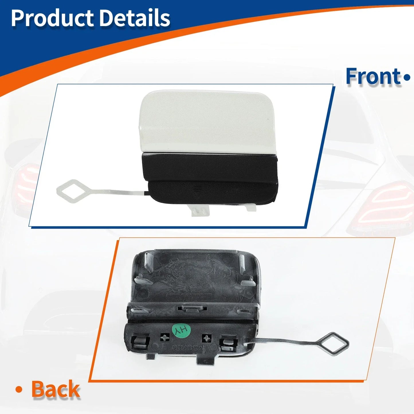 Rear Tow Hook Cover for Mercedes-Benz A-Class (2019-2023) Diamond White