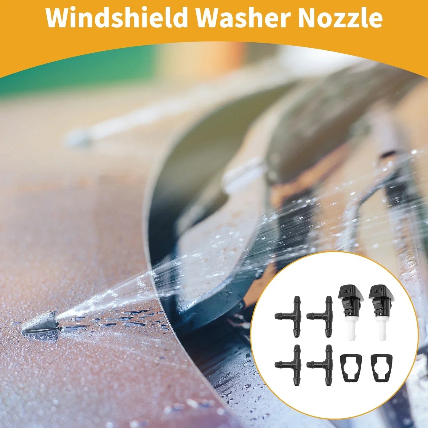 Windshield Washer Nozzle Kit 2 x Gaskets for Dodge Ram (2009-2010)
