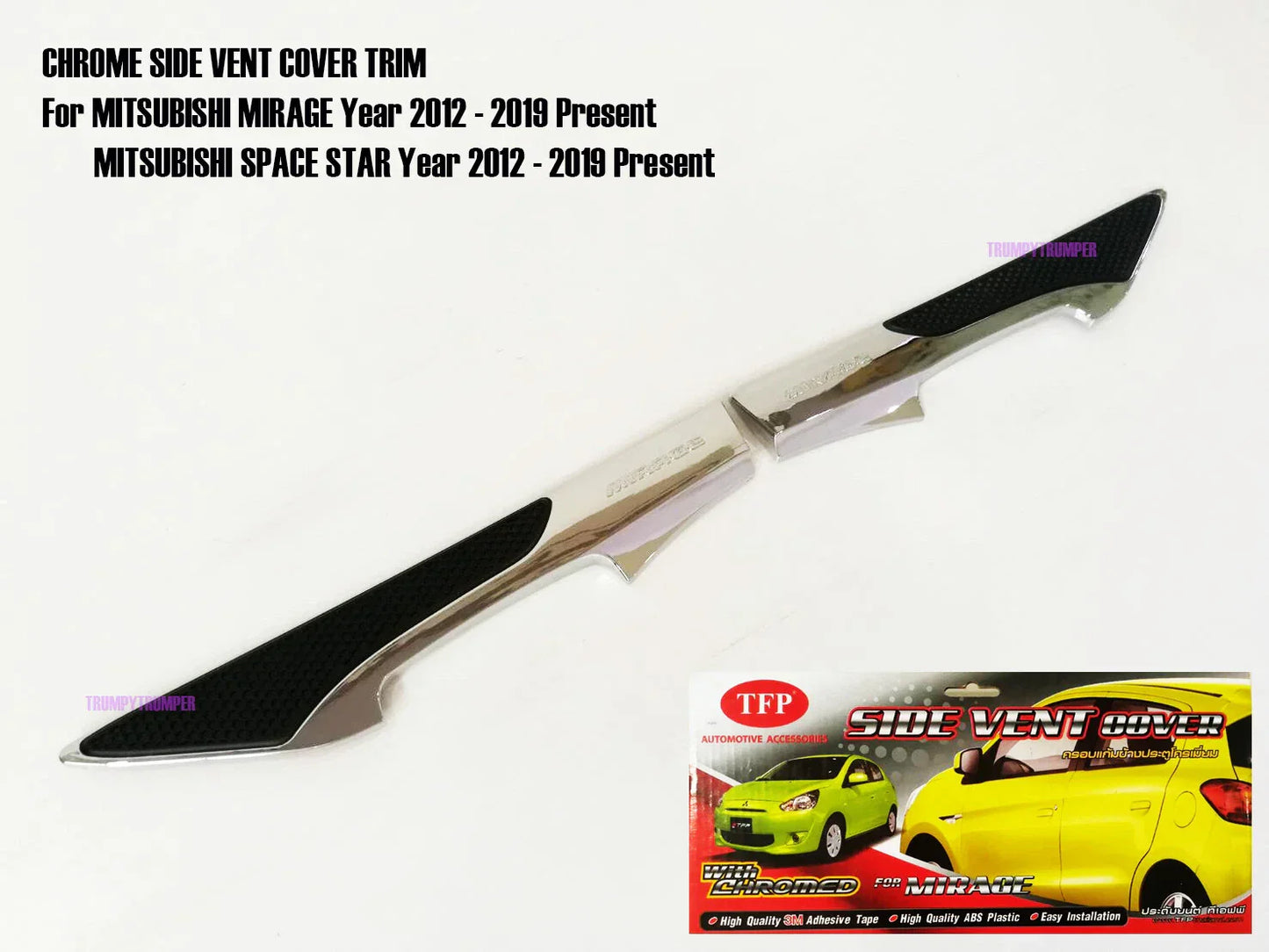 Chrome Side Vent Door Cover Trim for Mitsubishi Mirage Space Star (2012-2019)