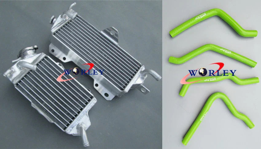 Aluminum Radiator & Silicone Hose for Kawasaki KX125 KZ125 (1990-1991)