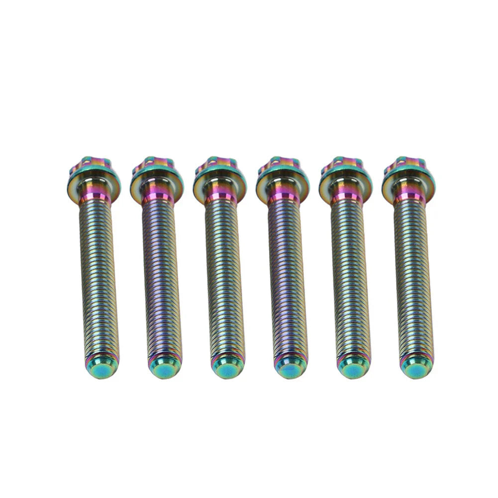 6pcs M6x50mm Titanium Torx Head Flange Screws for Motorcycle Bike