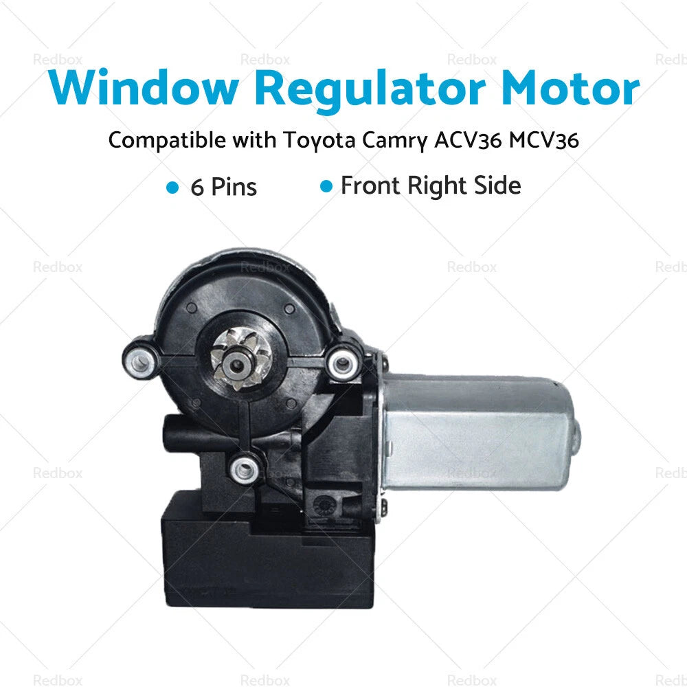 6 Pin Front Right Window Regulator Motor for Toyota Camry (2002-2006)