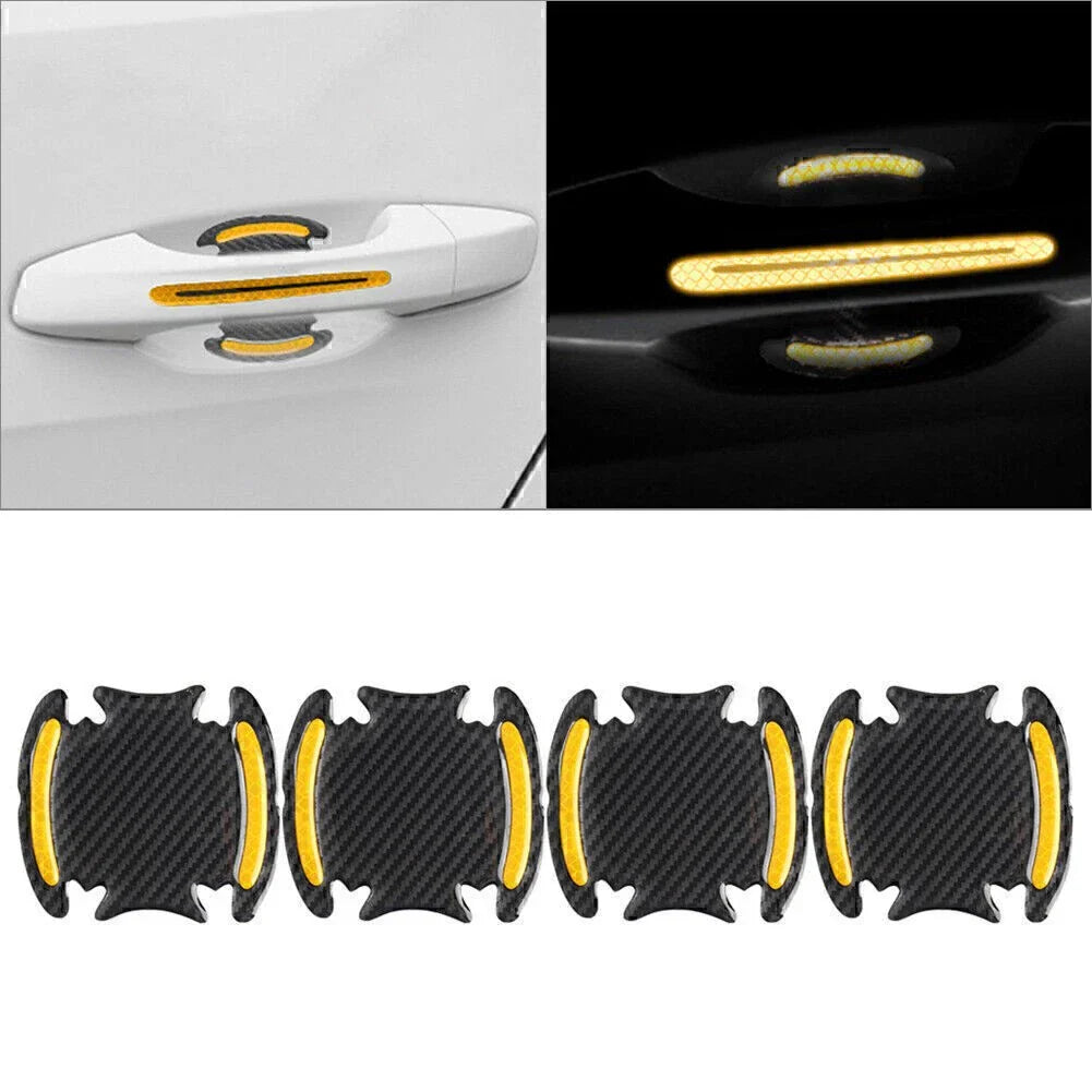 Carbon Fiber Gold Door Handle Reflective Sticker Scratch Cover Protection