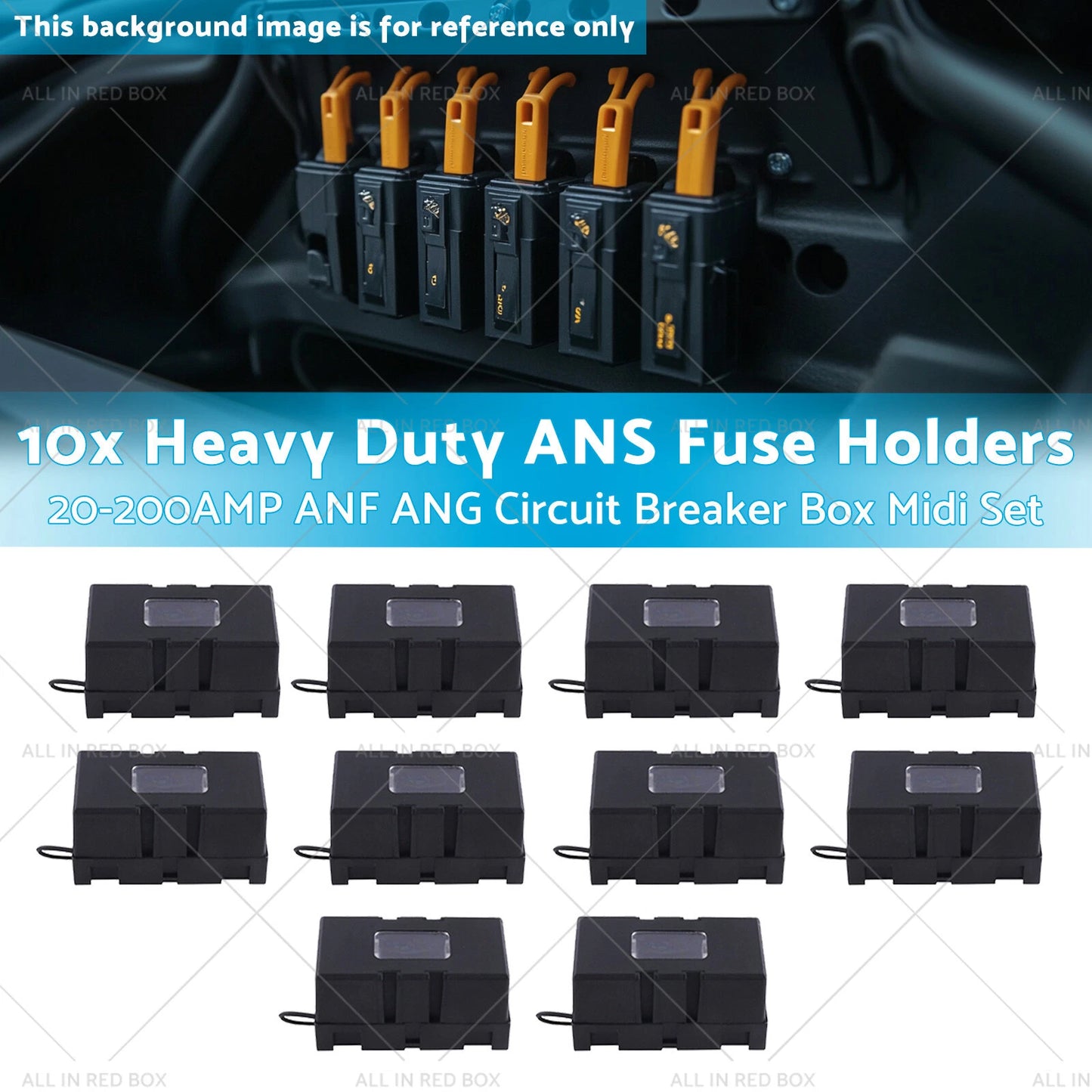 10x Heavy Duty ANS Fuse Holder 20-200AMP Circuit Breaker Box Midi Set