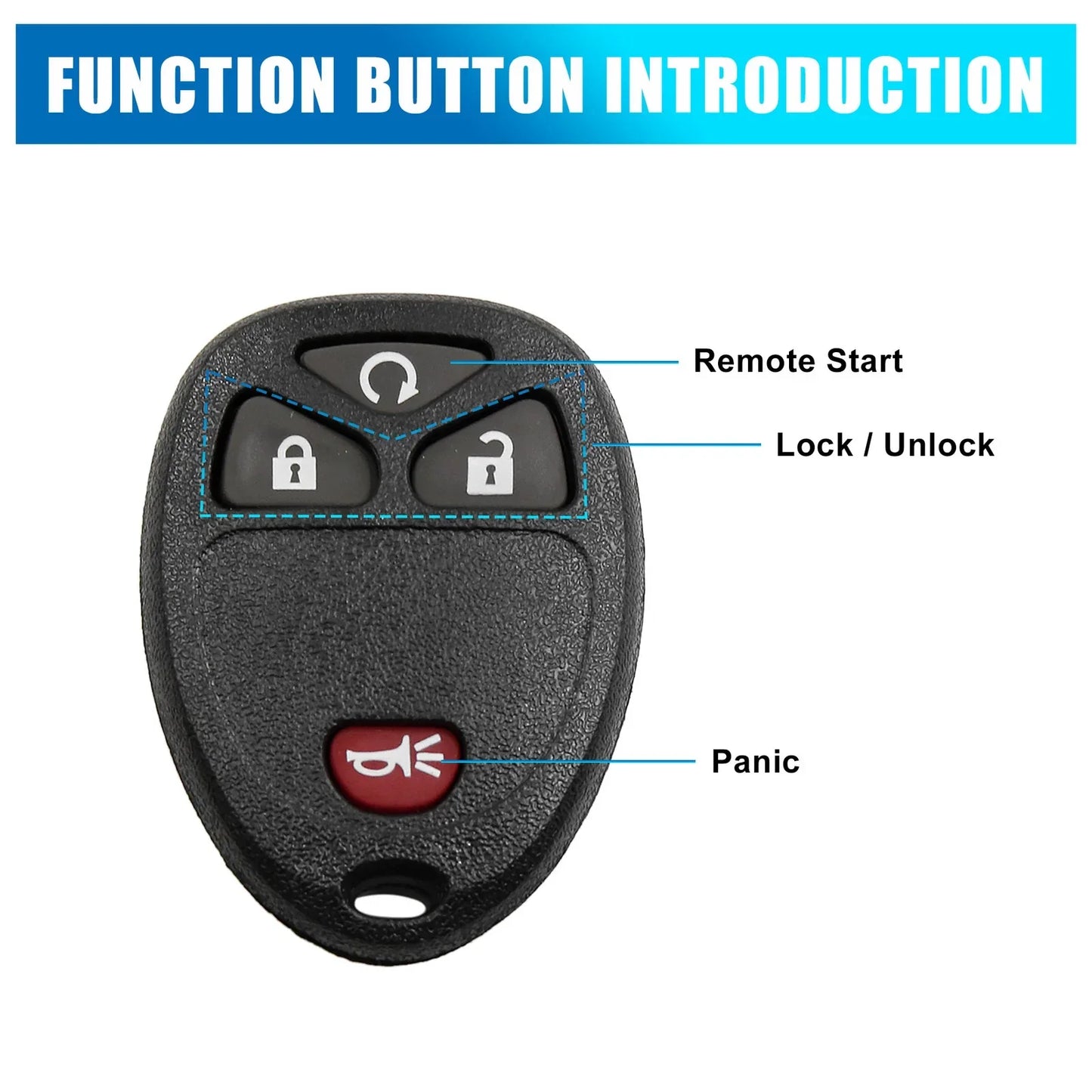 Car Key Fob Shell Case for Chevrolet HHR (2006-2011) 4 Button