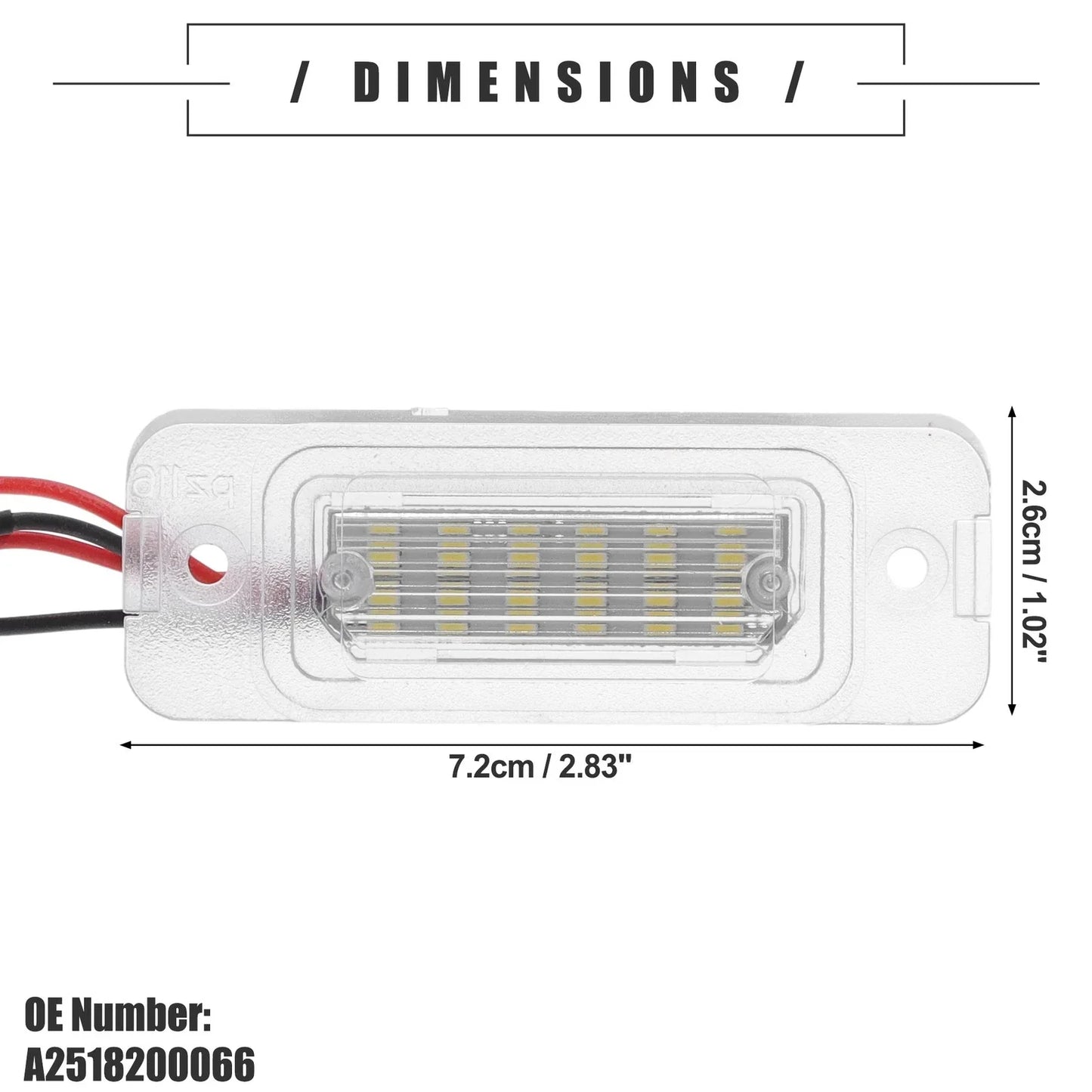 2 x LED License Plate Lights for Mercedes-Benz GL550 (2008-2012)