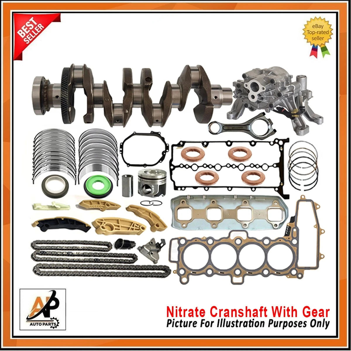 Crankshaft With Engine Rebuild Kit for Jaguar XF F-Pace 2.0 Diesel (204DTD) (2008–2021)