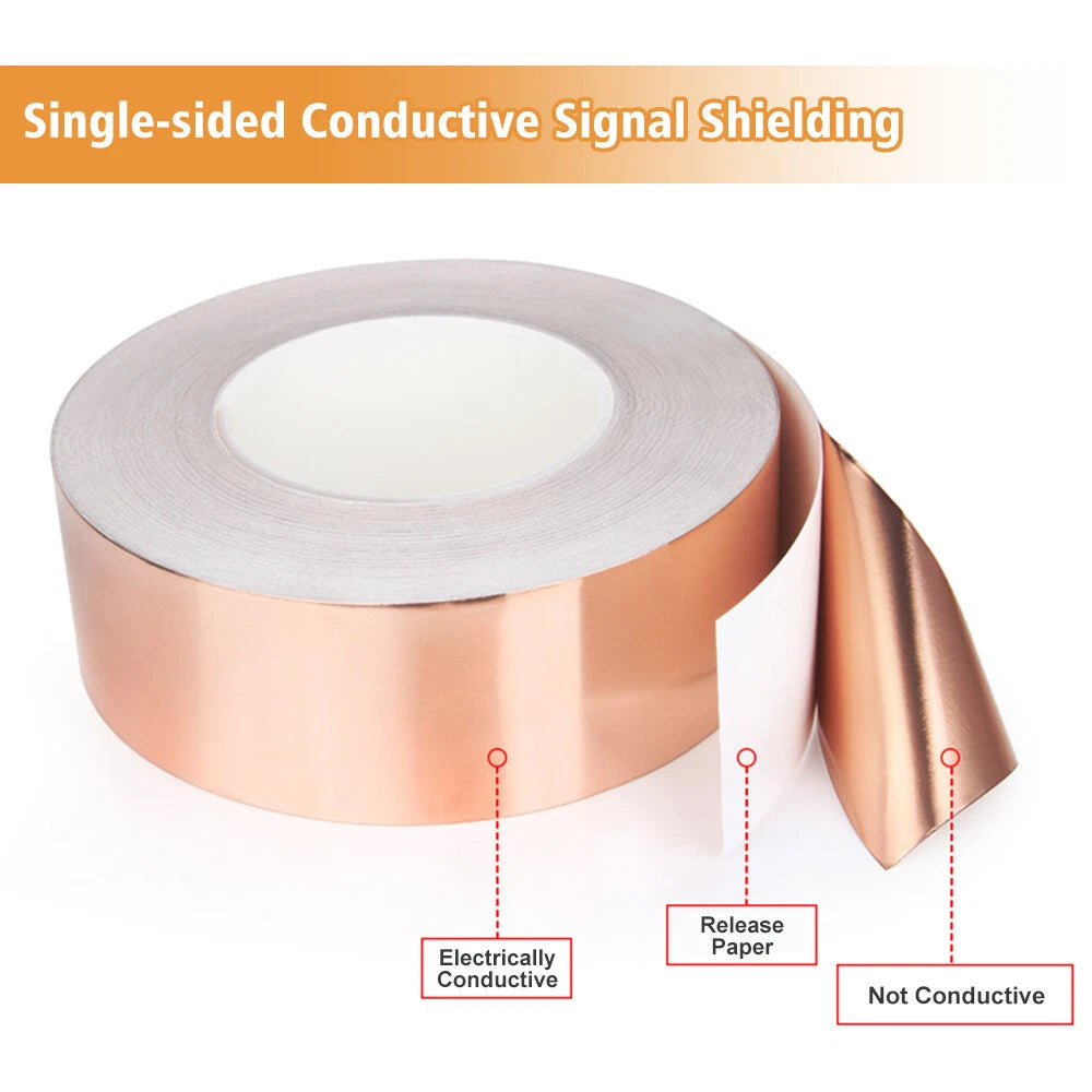 Double Sided Copper Foil Tape 20m x 50mm EMI Shielding Adhesive