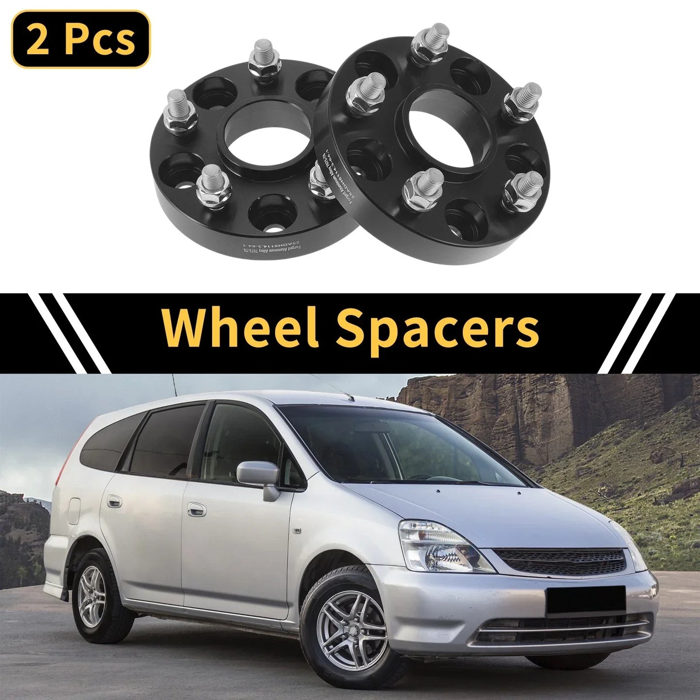 2 x 5x114.3mm Wheel Spacers 64.1mm M12x1.5 for Honda Odyssey, Pilot