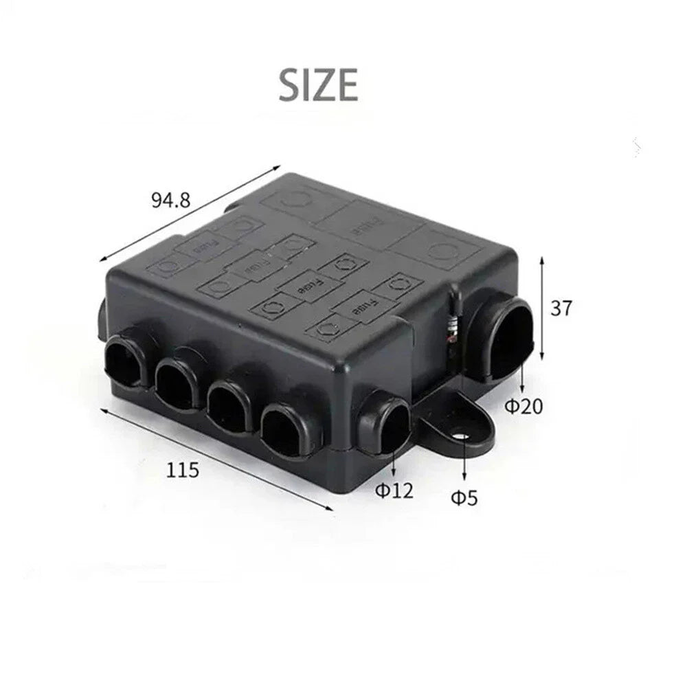 5-Pole Power Distribution Box Busbar Fuse Holder with Fuses for DC 32V