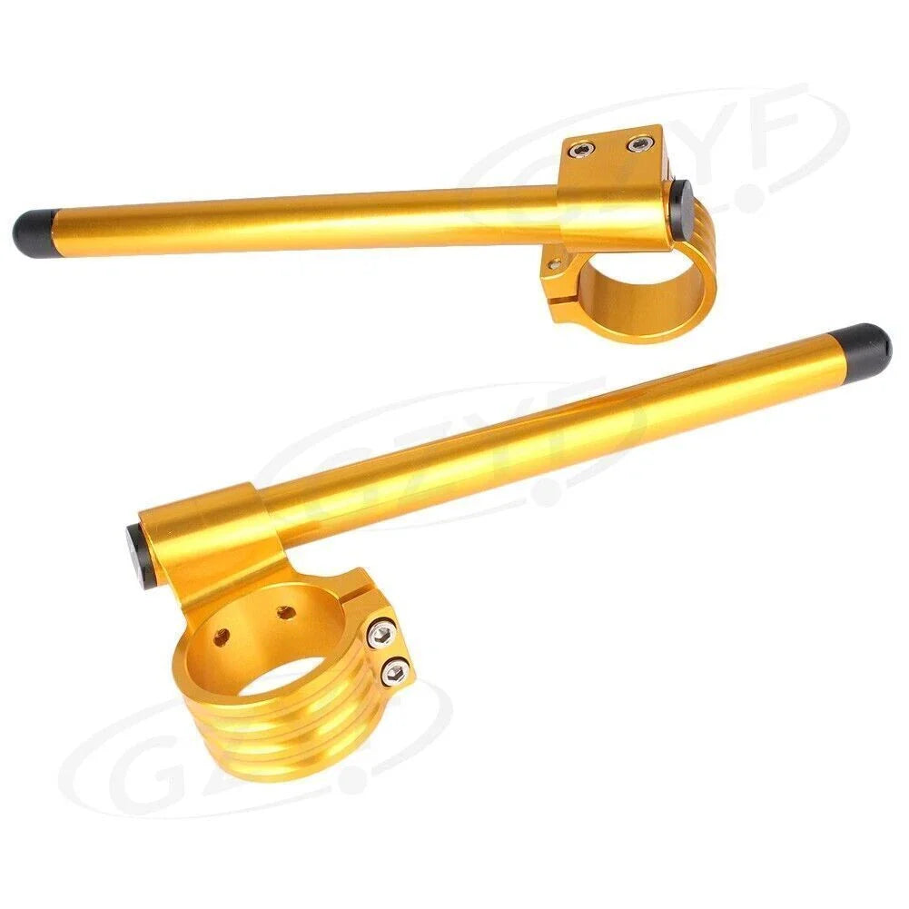33mm Clip On Handlebar Fork Tubes for Motorcycle - Universal Gold