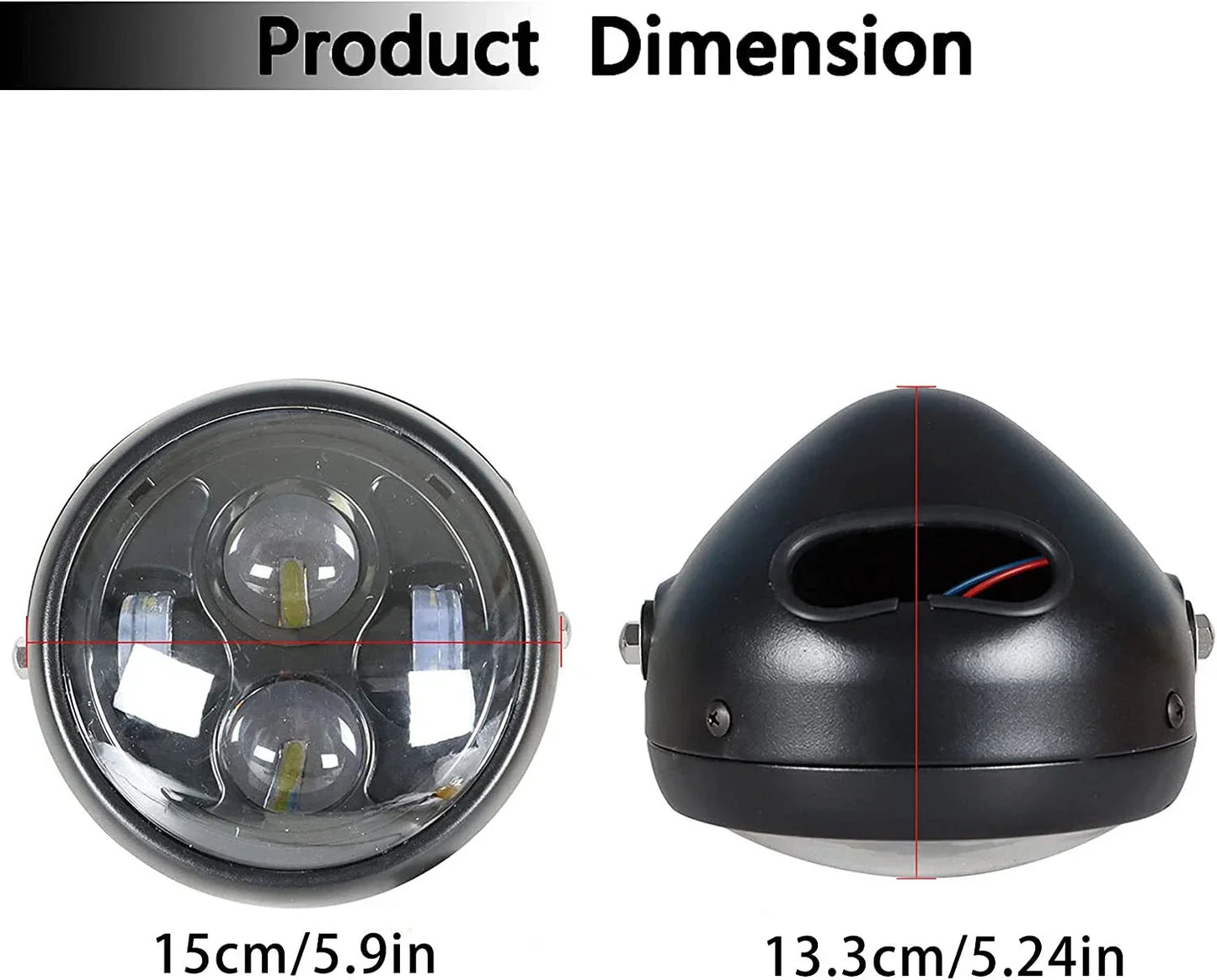 6.3" Retro Vintage White LED Headlight for Honda CG125