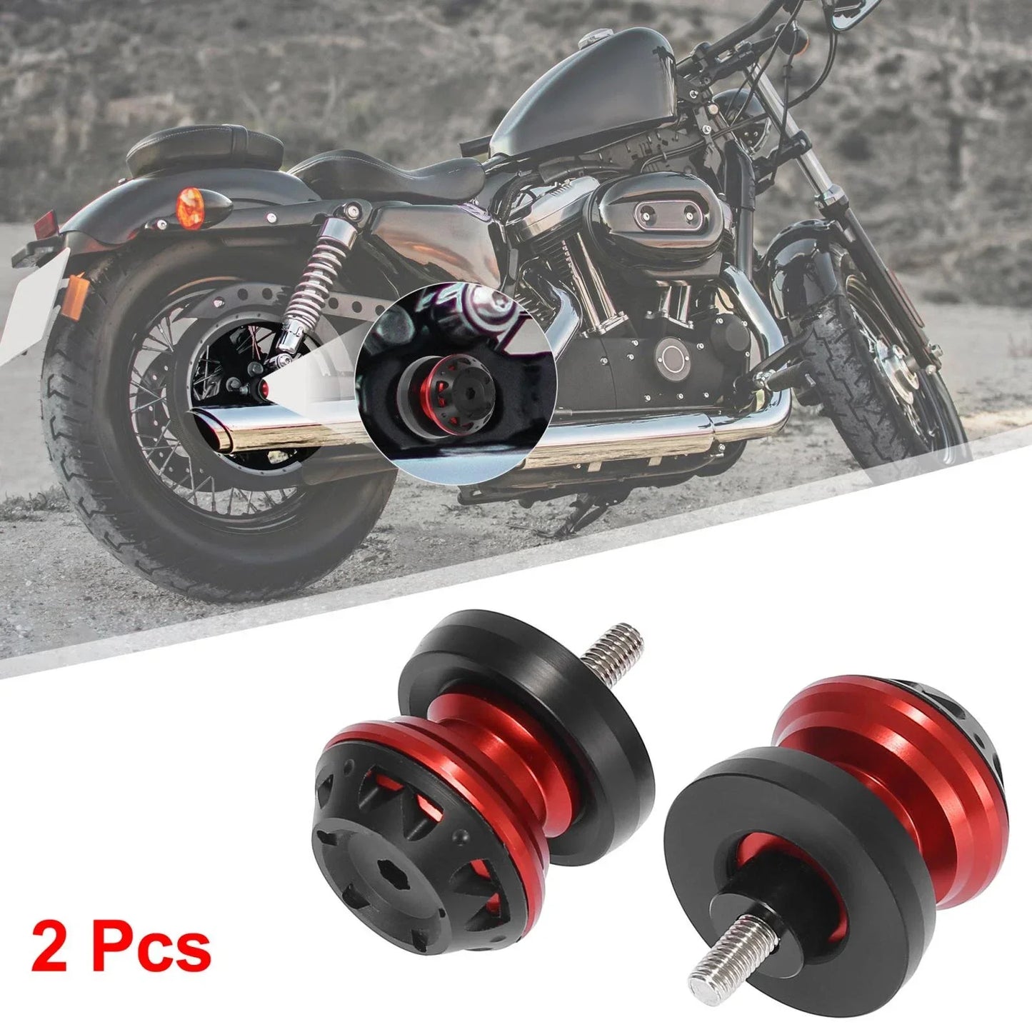 2 x 8mm M8x1.25 Red CNC Swing Arm Spools for Honda Motorcycle