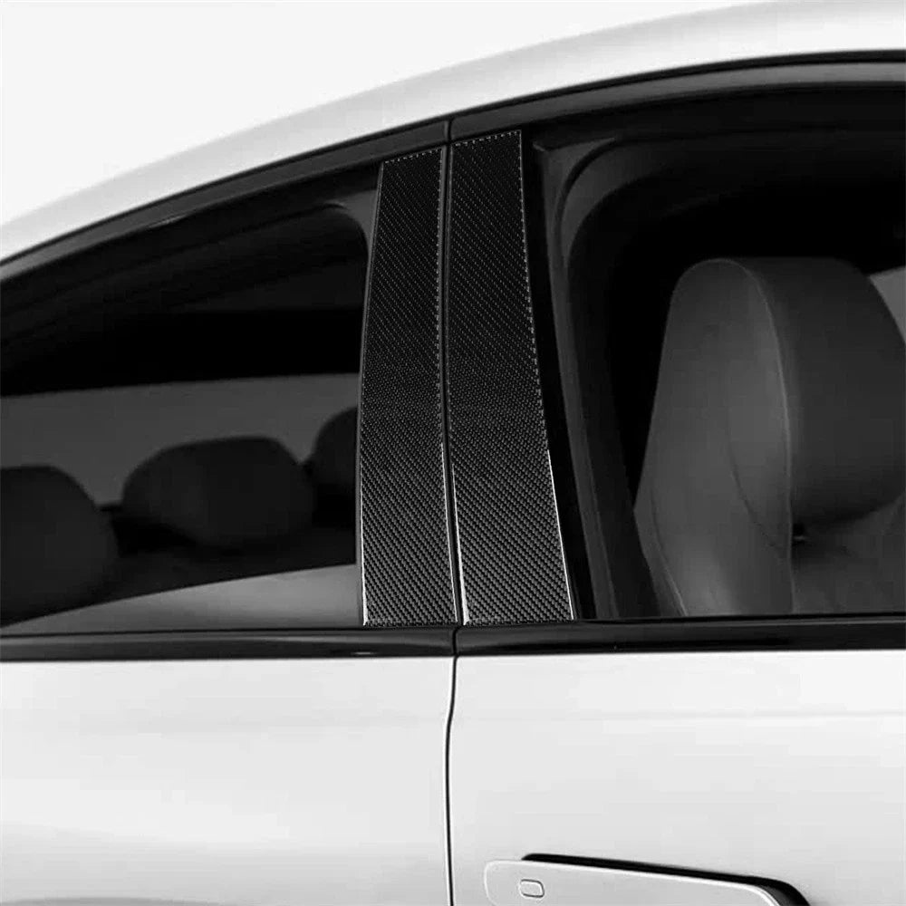 6 x Carbon Fiber Door Window B Pillar Cover Trim for BYD Seal (2022-2025)