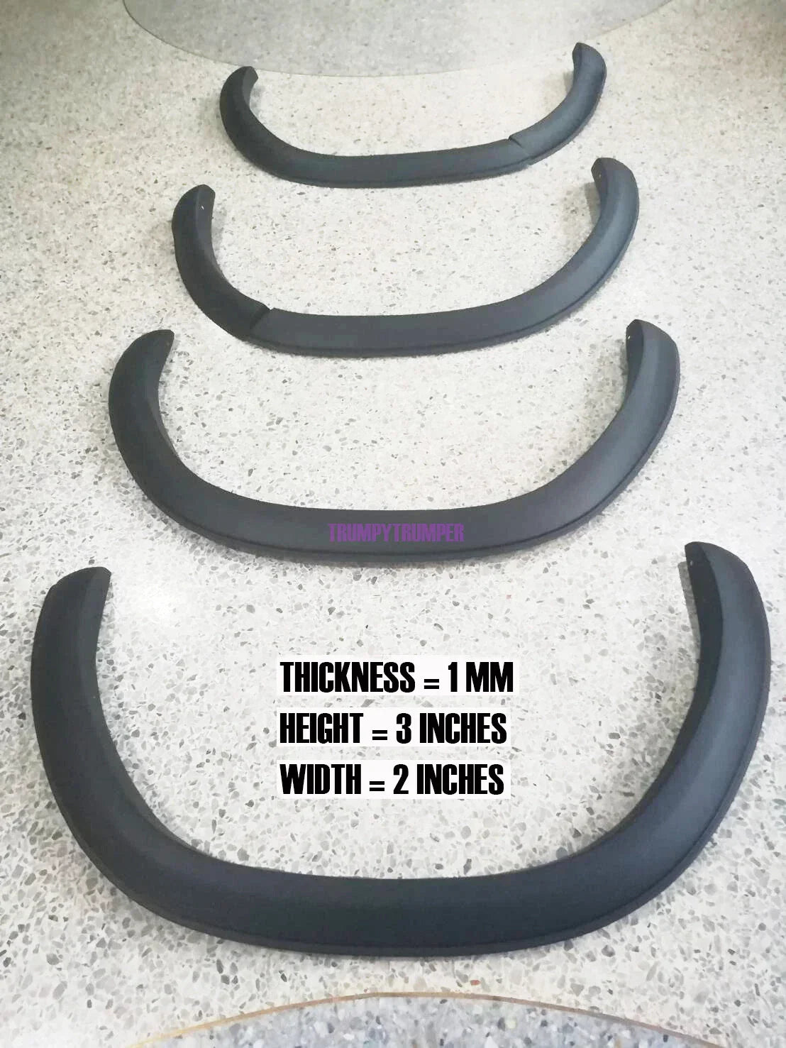3" Matte Black Slim Fender Flares for Toyota Hilux Widebody (2018-2020)