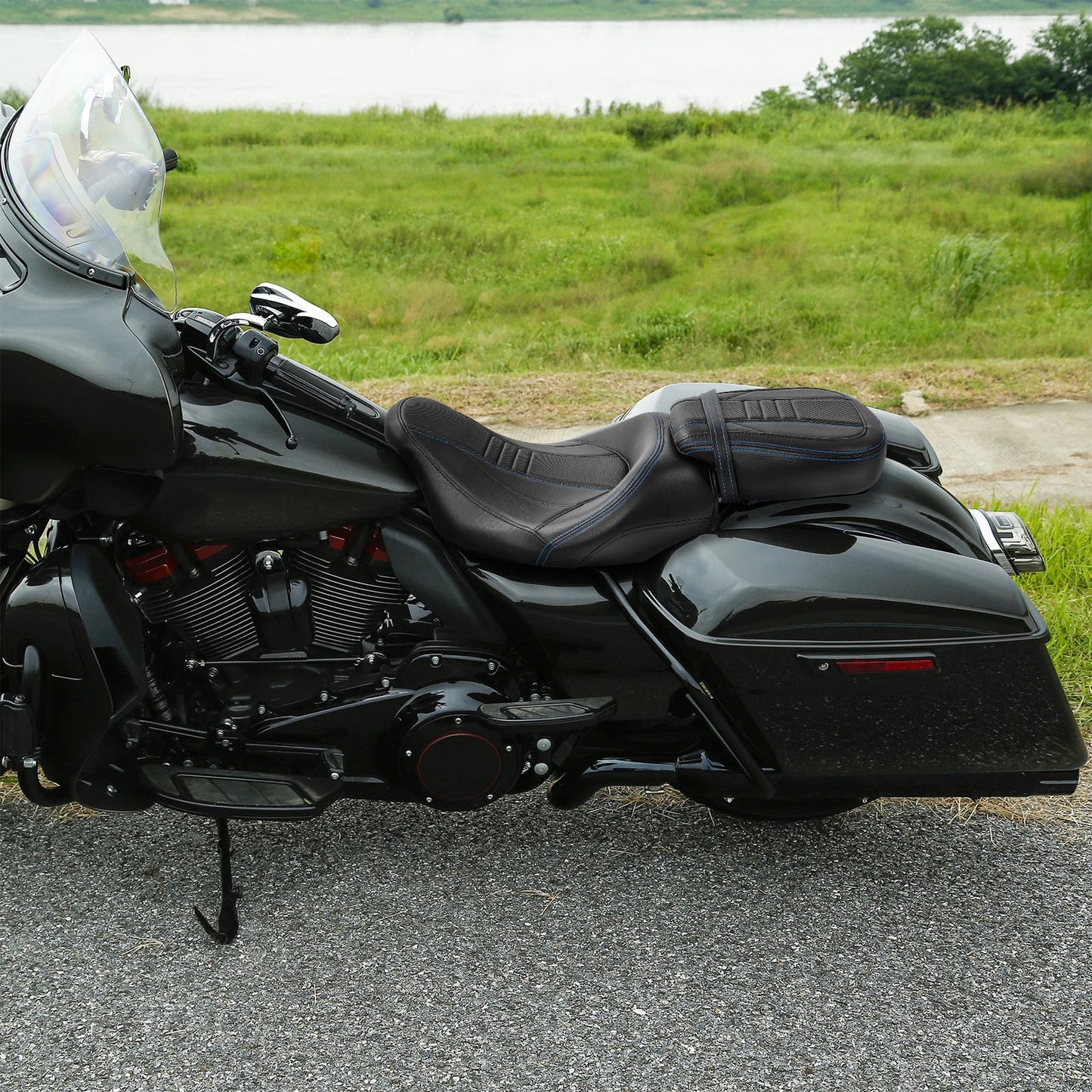 Gel Driver Passenger Seat for Harley Road King Touring Street Glide (2009-2023)