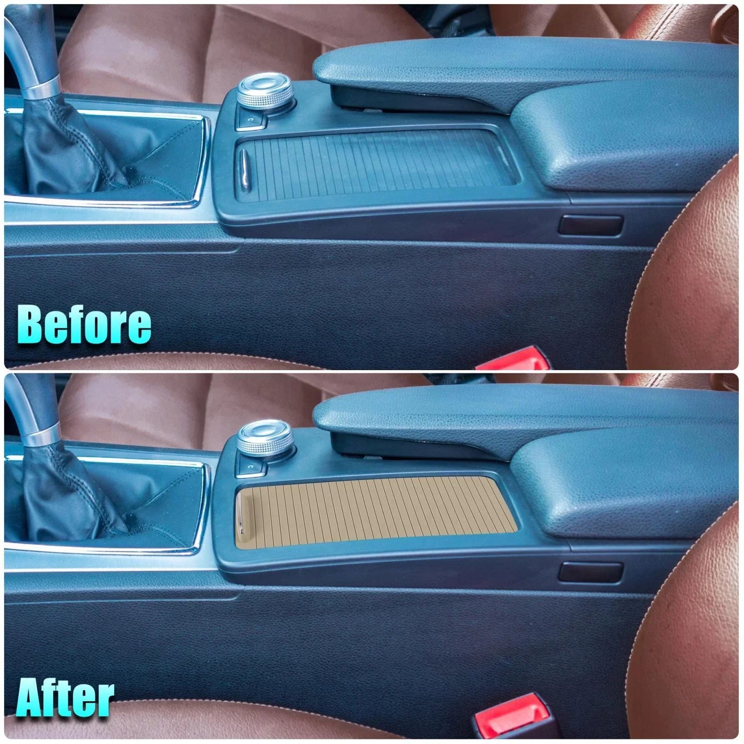 Center Console Roller Blind Cover Beige for Mercedes Benz C Class W204 (2007-2015)
