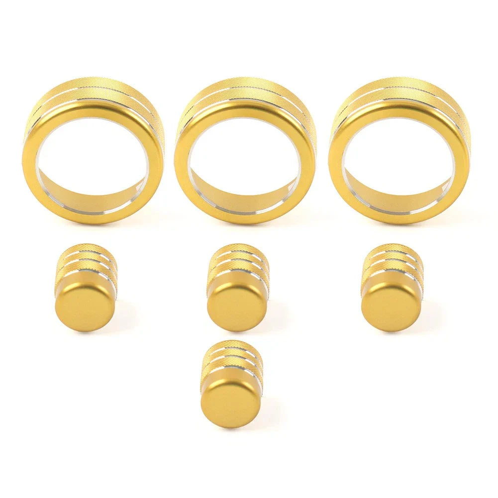 7x Switch Knob Ring Cover Trim for Honda Civic 2022+ CRV 2023-2024 Gold