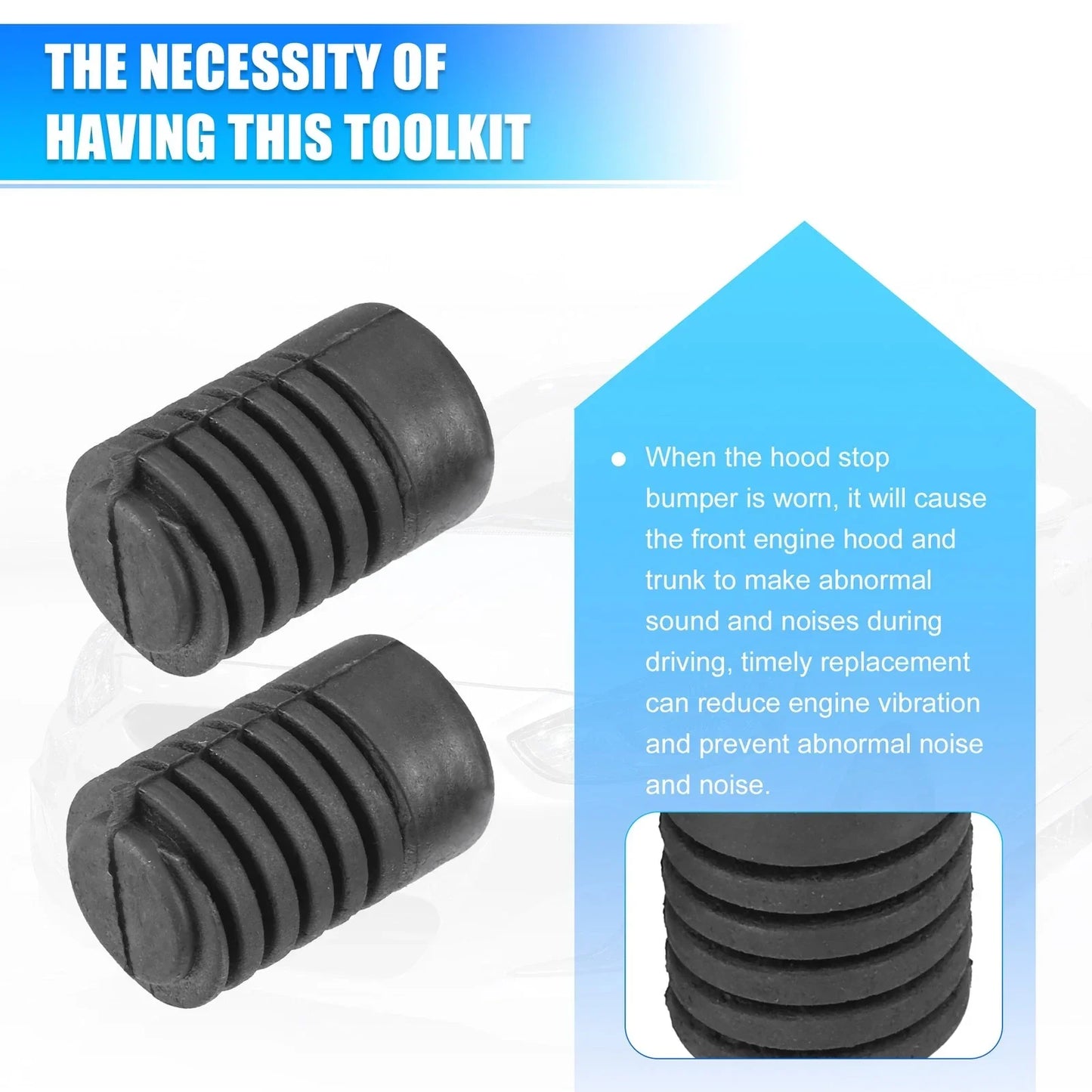 2 x Vehicle Hood Rubber Bumper Stops for Hyundai Kia