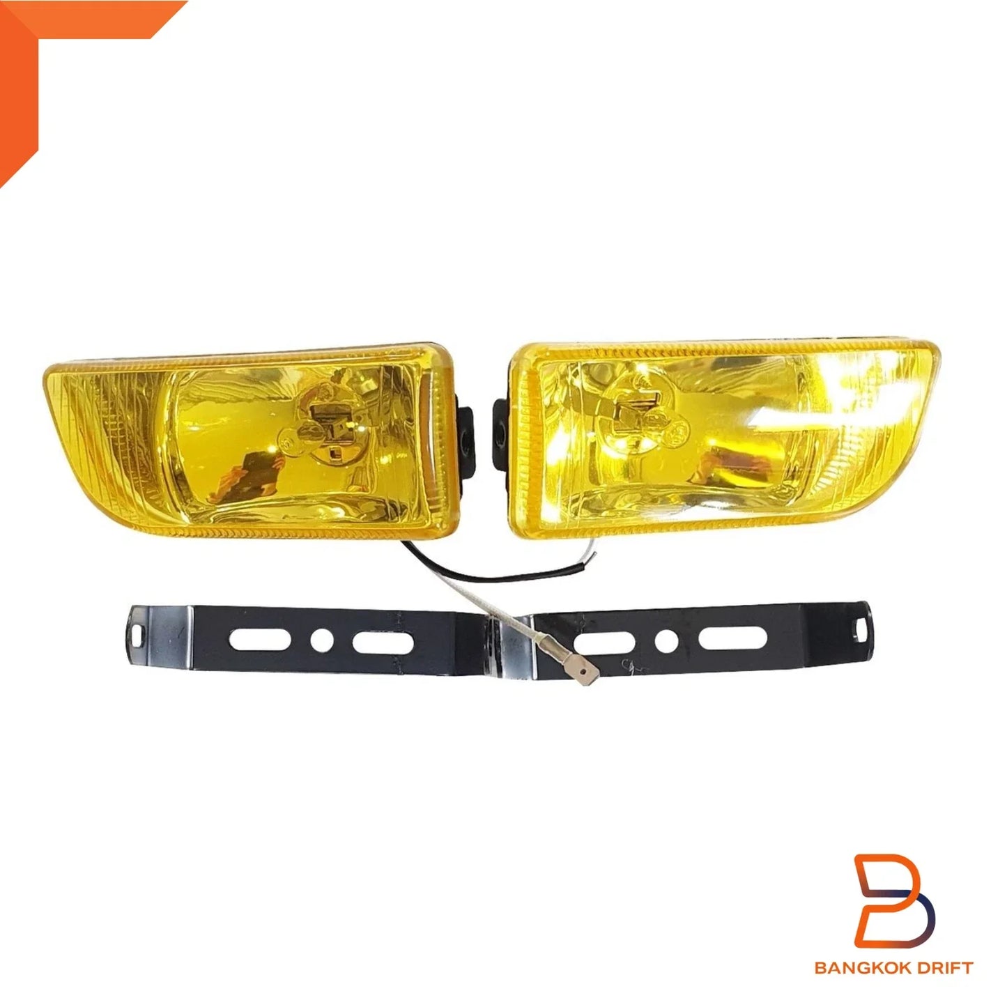 Yellow 2" Universal Car Fog Lamp Spot Light Glass Lens Halogen H3 55W 12V