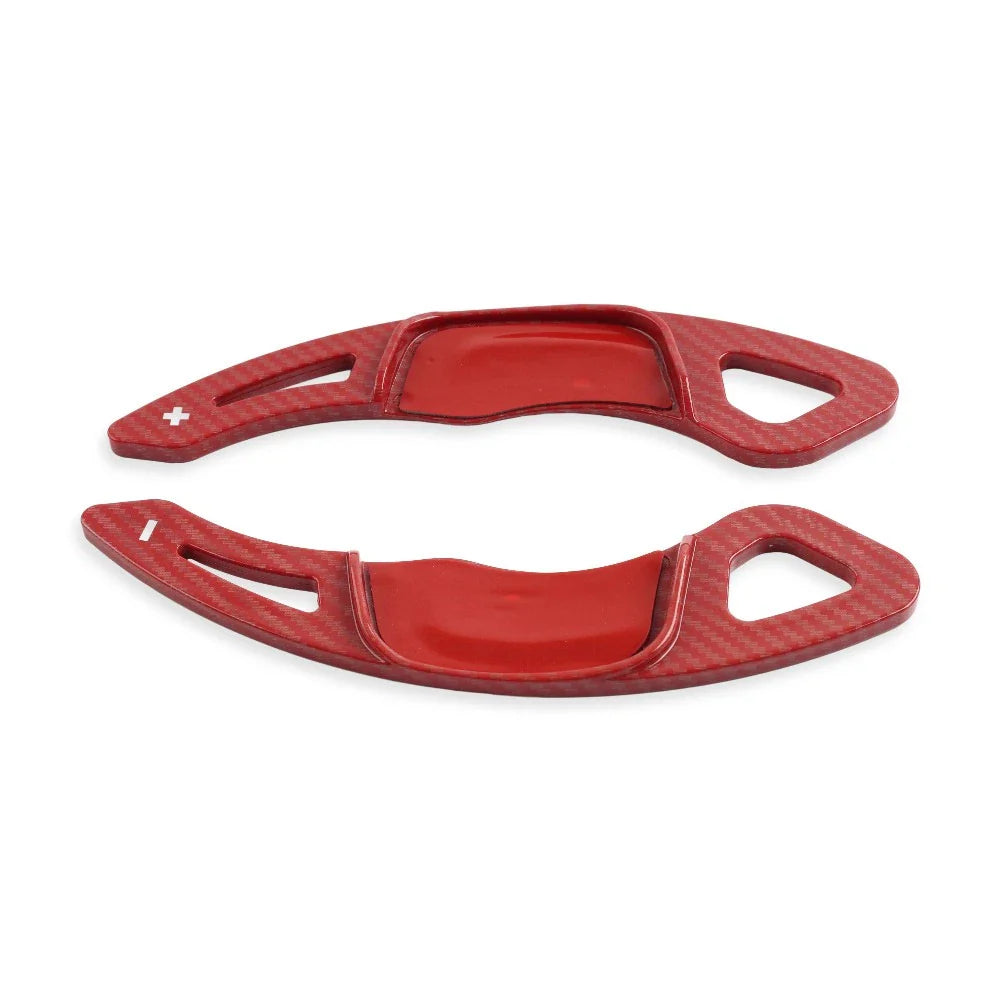 Carbon Fiber Red Steering Wheel Paddle Shifter Extensions for VW Golf 7, Polo (2013-2023)