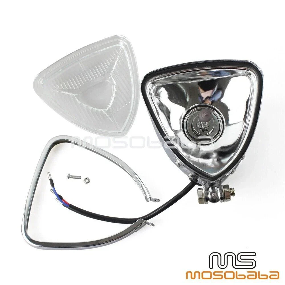 Chrome Triangle Retro Headlight for Harley Street Glide (2014-2023)