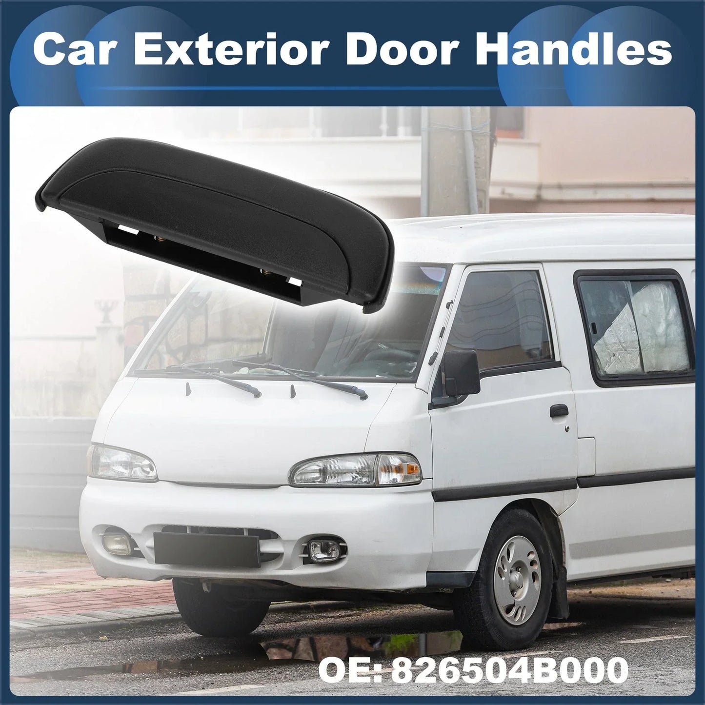 Front Left Exterior Door Handle for Hyundai PORTER (1993-1997) - Black, 1 Pcs