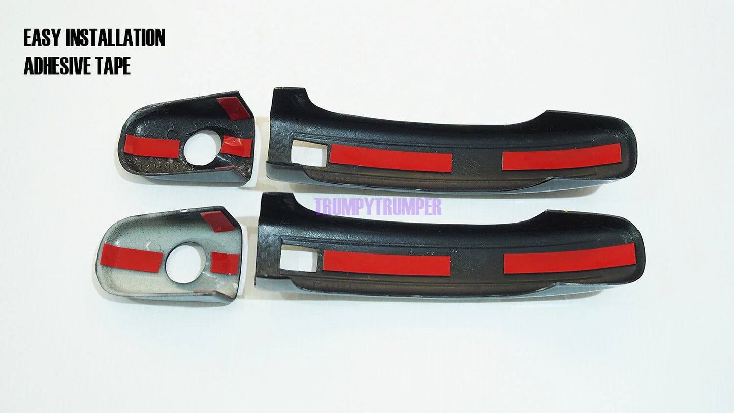 4 x Black Carbon Fiber Door Handle Covers for Ford Ranger (2012-2019)
