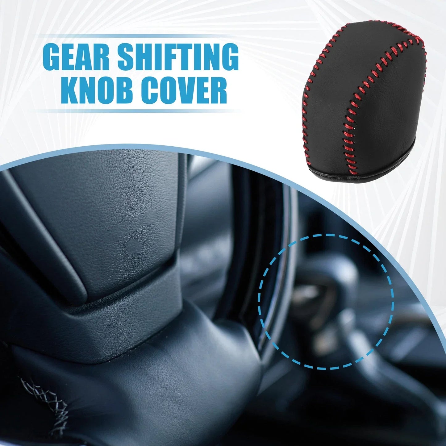 Gear Shift Lever Cover Trim for Lexus NX 250 (2022-2023) Black Red Stitches